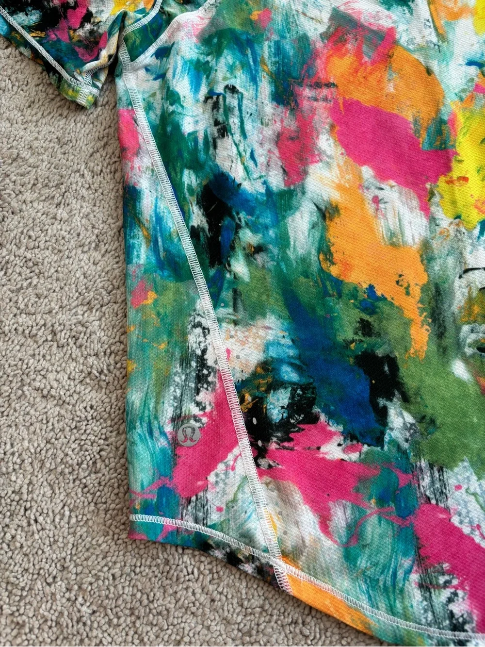 lululemon athletica Multicolor Abstract Brushstroke Short Sleeve Tee, Women’s 6